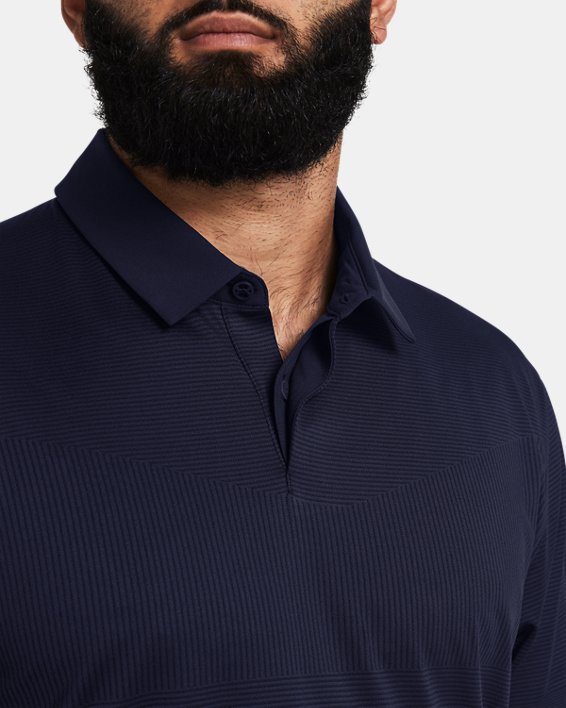 Men's UA Tour Tips Jacquard Polo in Blue image number 4
